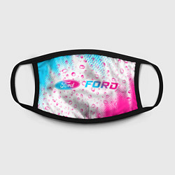 Маска для лица Ford neon gradient style: надпись и символ, цвет: 3D-принт — фото 2