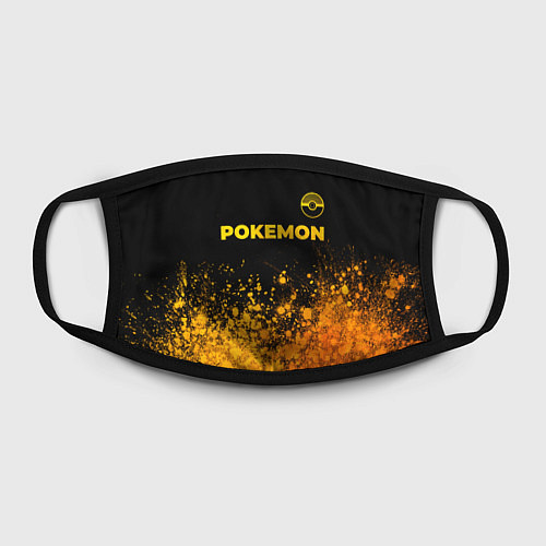 Маска для лица Pokemon - gold gradient: символ сверху / 3D-принт – фото 2