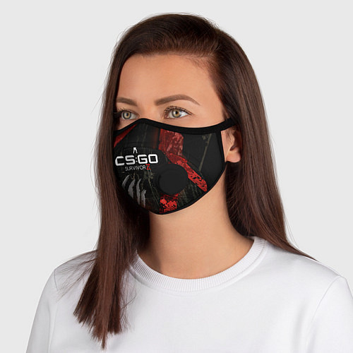 Маска с клапаном CS:GO Survivor Z Style / 3D-Черный – фото 1
