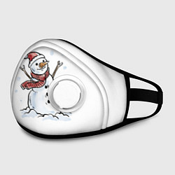 Маска с клапаном Снеговик, цвет: 3D-белый — фото 2