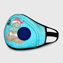 Маска с клапаном Санта-хипстер, цвет: 3D-синий — фото 2