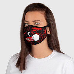 Маска с клапаном CS:GO - Артём, цвет: 3D-белый