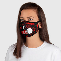 Маска с клапаном CS:GO - Сергей, цвет: 3D-белый