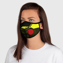 Маска с клапаном CS:GO Yellow Carbon, цвет: 3D-красный