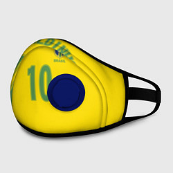 Маска с клапаном Сборная Бразилии: Роналдиньо 10, цвет: 3D-синий — фото 2
