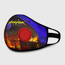 Маска с клапаном Cyberpunk 2077: Night City, цвет: 3D-красный — фото 2