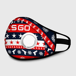 Маска с клапаном CS:GO New Year, цвет: 3D-белый — фото 2