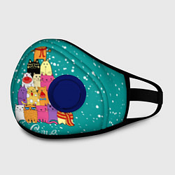 Маска с клапаном Ёлка из котов, цвет: 3D-синий — фото 2