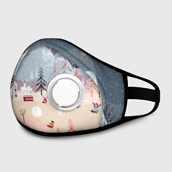 Маска с клапаном Новогодние каникулы, цвет: 3D-белый — фото 2