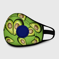 Маска с клапаном Люблю авокадо, цвет: 3D-синий — фото 2