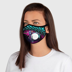 Маска с клапаном НЕОНОВЫЙ ГОНЩИК, цвет: 3D-белый