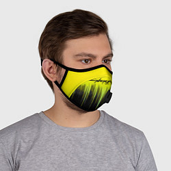 Маска с клапаном CYBERPUNK 2077, цвет: 3D-черный — фото 2