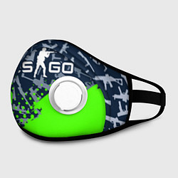 Маска с клапаном CS GO КС ГО, цвет: 3D-белый — фото 2