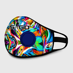 Маска с клапаном CS GO, цвет: 3D-синий — фото 2