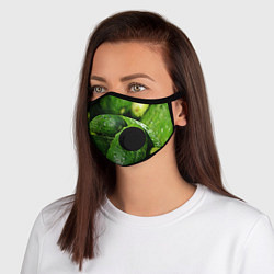 Маска с клапаном Огурцы, цвет: 3D-черный
