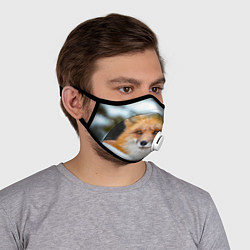 Маска с клапаном Лисичка на сугробе, цвет: 3D-белый — фото 2