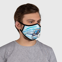 Маска с клапаном Рыбак хипстер с большой рыбой, цвет: 3D-белый — фото 2
