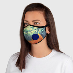 Маска с клапаном Стихия: лед и пламя, цвет: 3D-синий