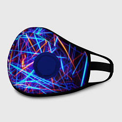 Маска с клапаном Neon pattern Fashion 2055, цвет: 3D-синий — фото 2