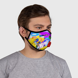 Маска с клапаном Цветы Буйство красок Flowers Riot of colors, цвет: 3D-красный — фото 2