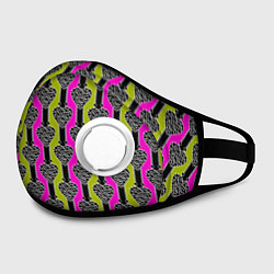 Маска с клапаном Striped multicolored pattern Сердце, цвет: 3D-белый — фото 2