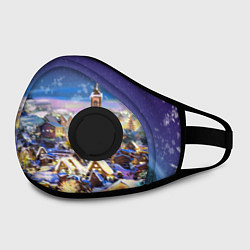 Маска с клапаном Рождественская деревня, цвет: 3D-черный — фото 2