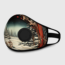Маска с клапаном Новый год природа, цвет: 3D-черный — фото 2