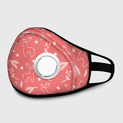 Маска с клапаном Рождественский принт с оленями, цвет: 3D-белый — фото 2