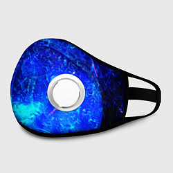 Маска с клапаном Синий лёд и снежинки, цвет: 3D-белый — фото 2