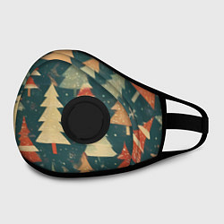 Маска с клапаном Елки новый год, цвет: 3D-черный — фото 2