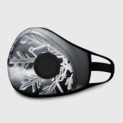 Маска с клапаном Чено-белая снежинка, цвет: 3D-черный — фото 2