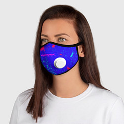 Маска с клапаном Cyberpunk neon steel, цвет: 3D-белый