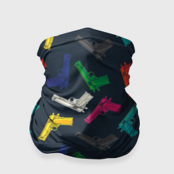 Бандана-труба Разноцветные пистолеты, цвет: 3D-принт