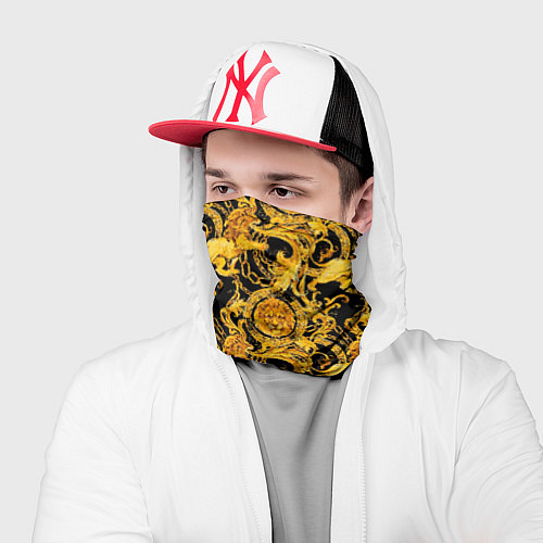 Бандана Львы золотые узоры / 3D-принт – фото 2