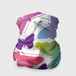 Бандана-труба Разноцветные бабочки, цвет: 3D-принт