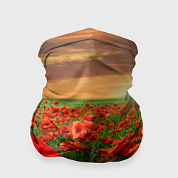 Бандана-труба Красный мак на закате, цвет: 3D-принт