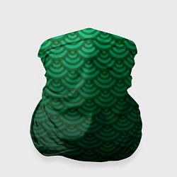 Бандана-труба Узор зеленая чешуя дракон, цвет: 3D-принт