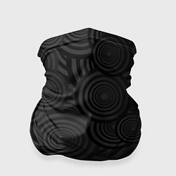 Бандана-труба Круги черный узор геометрия, цвет: 3D-принт