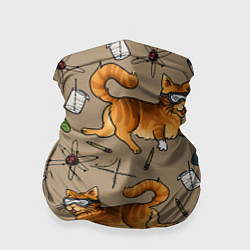 Бандана-труба Котики и колбы, цвет: 3D-принт