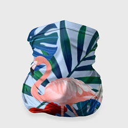 Бандана-труба Фламинго в папоротнике, цвет: 3D-принт