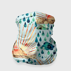 Бандана-труба Осенний паттерн: Дождь и солнце, цвет: 3D-принт