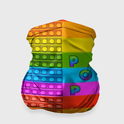 Бандана-труба POP it вертикальная надпись, цвет: 3D-принт