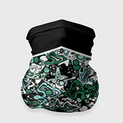 Бандана-труба Черно-зеленые каракули, цвет: 3D-принт