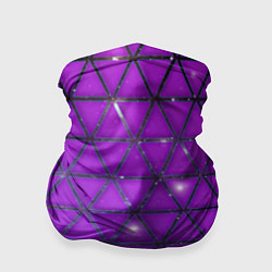 Бандана-труба Фиолетовые треугольники, цвет: 3D-принт