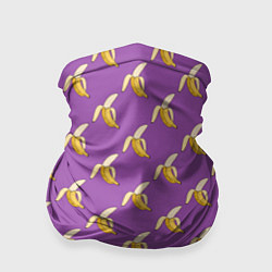 Бандана-труба Бананы на лиловом паттерн, цвет: 3D-принт