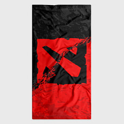 Бандана-труба DOTA 2 RED BLACK LOGO, БРЫЗГИ КРАСОК, цвет: 3D-принт — фото 2