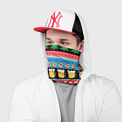 Бандана-труба Новогодний пивной узор, цвет: 3D-принт — фото 2