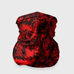 Бандана-труба LA CASA DE PAPEL RED CODE PATTERN, цвет: 3D-принт