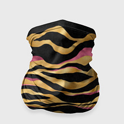 Бандана-труба Тигровый окрас Gold Pink, цвет: 3D-принт