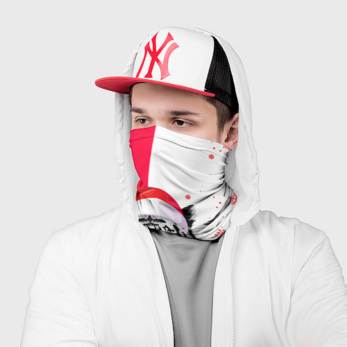 Бандана БЕЛО КРАСНЫЙ, ТИГР НОВОГОДНИЙ НОВЫЙ ГО 2022 / 3D-принт – фото 2